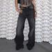 Women's Clothing Retro Personality Hot Diamond Distressed Loose Wide Leg Low Waist Jeans Fashion Casual Pants_ecoleips.com