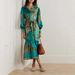 Women's Clothing Holiday Lapel Single Placket Lantern Sleeve Long Sleeve Retro Print Dress_ecoleips.com