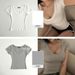 Dongdaemun GW106yi Women's Sexy Deep V Neck Short Sleeve T-Shirt Comfortable Tight Fit Essential Top_ecoleips.com