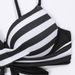 Women's Clothing Women's Bikini Swimsuit Striped Tie-Bind Gathered Fashion Sexy Swimming Water Sport Activity_ecoleips.com