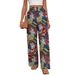 New Arrival High Waisted Slimming Straight Leg Pants Casual Printed Women's Bottoms_ecoleips.com