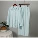 Women's Clothing Shirt And Pants Suits Long Sleeved Lapel Shirt And Elastic Pants 2 Piece Set Fashionable Office Suit_ecoleips.com