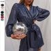 Women's Clothing V Neck Long Puff Sleeves Glitter Wrap Party Outfit_ecoleips.com