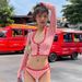 Thai Niche Sexy Retro Striped Swimsuit Two Piece Alluring Pure Bikini Women's Clothing Swimwear_ecoleips.com