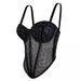 Women's Clothing Sexy Leopard Dot Pattern Splicing Bra Suspenders High End Inner Mesh Lace See Through Outer Wear Herringbone Bra_ecoleips.com