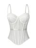 Aria Basics Aria Basics European And American Style Solid Color Fashion Bra Waist Slimming Mesh Camisole With Chest Pads For Outerwear Fishbone_ecoleips.com