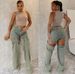 5538 European And American Straight-leg Jeans, Cross-border Women's Street Fashion Retro Washed Hollow-out Jeans_ecoleips.com