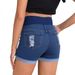 Women's Clothing Fashion Belly Lifting Simple Ripped Thin Outer Wear Maternity Denim Shorts_ecoleips.com