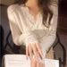 Women's Clothing White V Neck Lace Sweater For Women Autumn High End Inner Wear Unique And Beautiful Sweater Bottoming Shirt_ecoleips.com