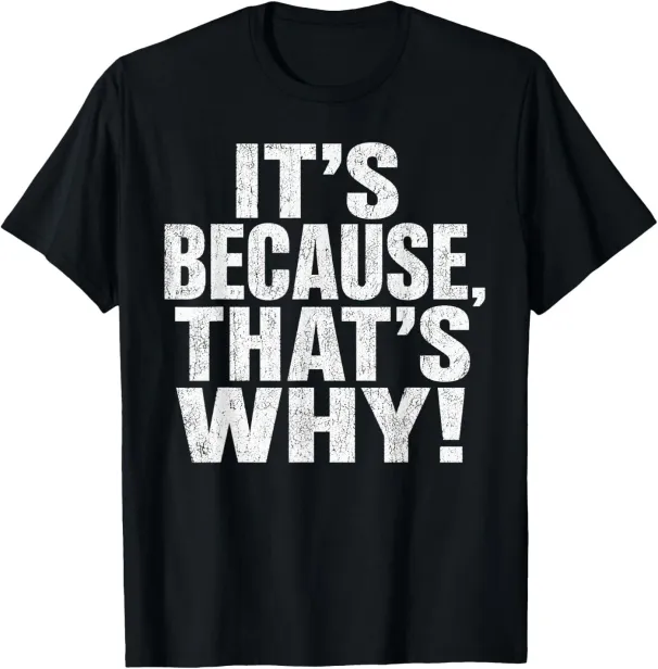 Women's T-Shirts It's Because That's Why Funny Sarcastic Teacher Humor Tee T-Shirt_ecoleips.com