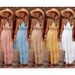 Summer New Women's Sexy Deep V Sleeveless Chiffon Dress Wish Patchwork Midi Skirt Clothing_ecoleips.com