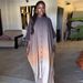 Spring Women's Casual Two Piece Set Stand Collar Batwing Sleeve Gradient Wide Leg Pants American Style_ecoleips.com