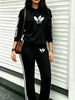 Women's Fashion Casual Printed Two Piece Set Autumn Winter Hooded Long Sleeved Trousers Vacation Wear_ecoleips.com