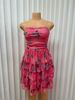 cross-border European And American New Style Mesh Printed Strapless Low-cut Sexy Backless Tiered Dress Foreign_ecoleips.com