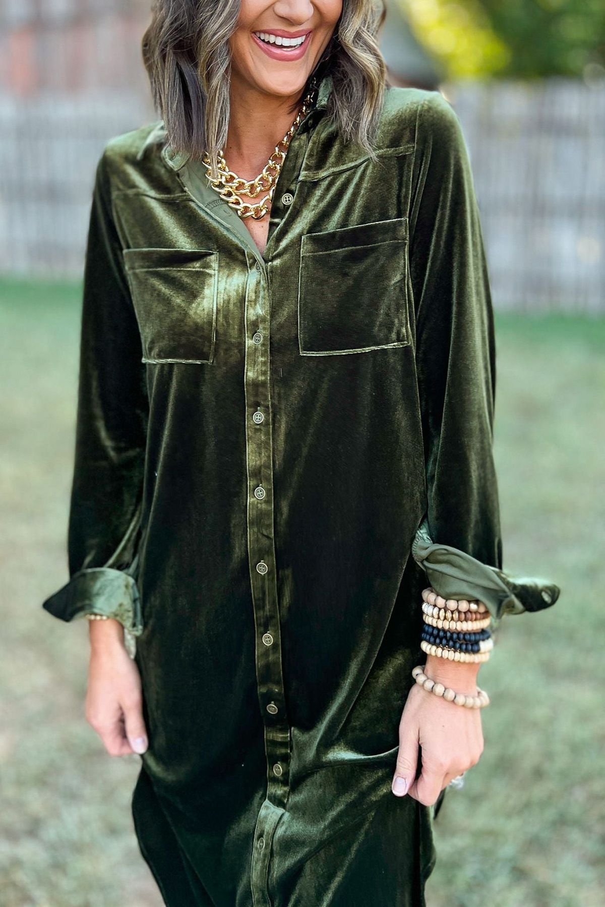 Women's Clothing Casual Loose Shirt New Velvet Pocket Splicing Irregular Long Sleeved Dress_ecoleips.com