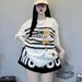 Women's Summer Sporty Two Piece Set Loose Striped Bear Short Sleeve Casual Youthful Fashion Southeast Asian Style Regular Fit_ecoleips.com