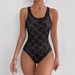 2026 Women's Sheer Lace Hollow out Cross-Border Sexy Bodysuit Fashionable High-Quality Jumpsuit Romper for Europe And America_ecoleips.com