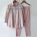 Women's Spring And Autumn Large Size Loose Fat MM Striped Collar Long-sleeved Fashion Sports Suit Two-piece Suit_ecoleips.com