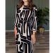 Elegant Women's Long Dress European American Export Style High End Geometric Pattern Fashionable Spring Summer 2025 in Stock_ecoleips.com