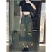 Raw Hem Distressed Denim For Women Spring New American Style High Waist Slimming Versatile Mid-Length A-Line Skirt_ecoleips.com
