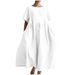 Aria Basics Aria Basics Spring Summer European And American Independent Station Large Swing Dress Cross-border Women's Clothing Cotton Linen_ecoleips.com