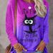 2026 New Cross-Border E-Commerce European And American Women's Plus Size 3D Pet Cat Print Round Neck Long Sleeve T-Shirt_ecoleips.com