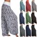 Women's Clothing Digital Printing Long Wide Leg Pants Casual Pants Harem Pants_ecoleips.com