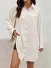 Women's Modern Swimsuit Smock Shirt Button Up Shirt Dress Top_ecoleips.com