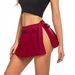 2025 Women's Pleated Mini Role Play Solid Color Tie-Up Ultra Short Skirt_ecoleips.com