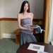 Sheer Slim Fit Tube Top Casual Lace Wide-Leg Pants Set_ecoleips.com