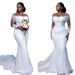 Women's Clothing Fishtail Wedding Dress Lace Long Sleeved Dress With Tail Bride Autumn_ecoleips.com