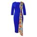 plus Size Women's Elegant Pencil Skirt Dress Bodycon Patchwork African Style 2024 Amazon Fashion D539_ecoleips.com