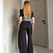 Women's Casual Denim Patchwork Sports Pants Set Two-Piece Outfit Fashion Spring/Summer Seasonal Clothing_ecoleips.com
