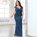Women's Clothing Plus Size Fat Woman Dress Sequined Evening Dress Banquet Temperament Slim Fishtail Skirt Long Toast Dress_ecoleips.com