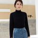 Women's High-Neck Thermal Shirt – Soft Australian Fleece, Warm & Breathable, Slim Fit (Long Sleeve, Versatile Layering Essential)_ecoleips.com