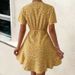 Women Elegant Party Dress Sexy V‑Neck With Belt, Romantic Ruffle Details And Trendy All‑Over Print_ecoleips.com