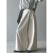Yanshuang Design Asymmetric Slanted Placket Wide-Leg For Women Autumn Casual High-Waisted Straight Long Pants 9781_ecoleips.com