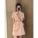 Elegant Workwear For Women, Summer Plus Size, Slimming With Drawstring Design, Versatile A-line Dress_ecoleips.com