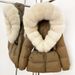 Elegant Women's Down Jacket With Fox Fur Trim, Waist-Cinching Long Coat, Warm Winter Parka, Korean Style Luxury Outerwear_ecoleips.com