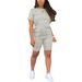European American Cross-border Exclusive In-stock Summer Solid Color Gradient Print Round Neck Short-sleeve T-shirt And_ecoleips.com