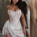 Women's Clothing Fashionable And Sexy One Shoulder Fishbone Lace Tight Pleated Edge Mini Dress_ecoleips.com