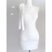 Dongdaemun LH678 Women's Off-Shoulder Bodycon Bustier Dress Pure Sexy Style Figure Flattering Tie Waist in Stock (Color)_ecoleips.com