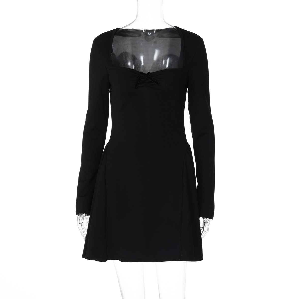 European And American Hot-Selling Women's 2024 New Autumn Strapless Slim Sexy Long Sleeve Slimming Princess Dress_ecoleips.com