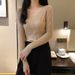 Women's Slim Fit V-Neck Long Sleeve Knit Sweater - Soft Stretchable Pullover Top For Autumn Winter Layering_ecoleips.com