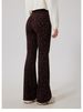 K Leopard-print Fleece-lined Flared Yoga Pants, Warm, High-waisted, Hip-lifting Fitness Pants, Suitable For Wearing Outside, Running Sports Trousers._ecoleips.com