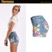 Women's Clothing Wide Leg Elastic Shorts Plus Size Women's Clothing 3d Heavy Embroidery Flower Denim Shorts For Women_ecoleips.com