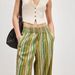 MONA Women's High-Waisted Wide-Leg Pants Striped Loose Casual Slimming Trousers European American Style Spring Autumn New_ecoleips.com