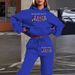 Women's Long Sleeved Hooded Sweatshirt Set Letter Print Simple Spring Autumn_ecoleips.com