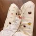 Bear Pajamas Pants Women Shoujo Kawaii PJ Pants Warm Fluffy Christmas Pyjamas Korean Flannel Beige Sleepwear Girl Cute Trousers_ecoleips.com