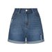 Women's Clothing Summer New Straight Slim Fit Worn Hem Denim Shorts_ecoleips.com